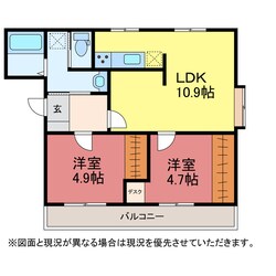 三蔵子ハイツの物件間取画像